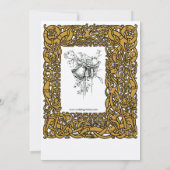 ヴィンテージバイキング縁ど結婚ケルト結び目模様 招待状 (裏面)