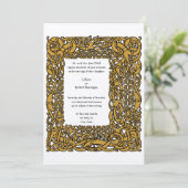 ヴィンテージバイキング縁ど結婚ケルト結び目模様 招待状 (スタンド正面)