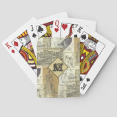 ヴィンテージバイクとサイクリスト広告モノグラム トランプ (裏面)