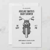 ヴィンテージバイクのアイコン赤ちゃんシャワー 招待状 (正面)