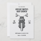 ヴィンテージバイクのアイコン赤ちゃんシャワー 招待状 (正面)