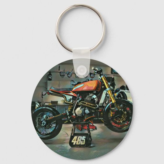 ヴィンテージバイクのアートワーク キーホルダー (正面)