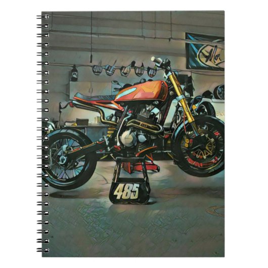 ヴィンテージバイクのアートワーク ノートブック (正面)