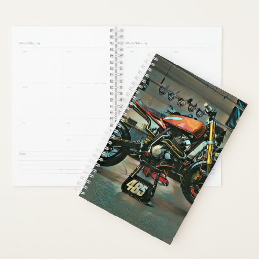 ヴィンテージバイクのアートワーク プランナー手帳 (ディスプレー)