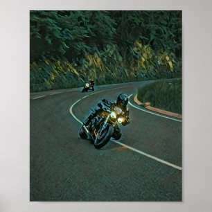 ヴィンテージバイクのアートワーク ポスター