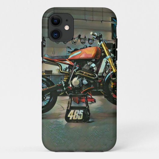 ヴィンテージバイクのアートワーク Case-Mate iPhoneケース (裏面)