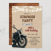 ヴィンテージバイクの成人誕生日の招待 招待状 (正面/裏面)