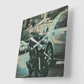 ヴィンテージバイクの贈り物 スクエア壁時計 (傾斜)
