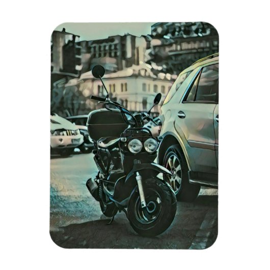 ヴィンテージバイクの贈り物 マグネット (縦)