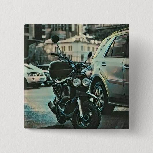 ヴィンテージバイクの贈り物 缶バッジ (正面)