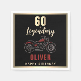 ヴィンテージバイクの60歳の誕生日パーティー スタンダードカクテルナプキン