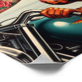 ヴィンテージバイクもしくは自転車に乗る人のピンアップ ポスター (角)