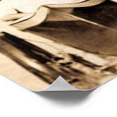 ヴィンテージバイクもしくは自転車に乗る人アウトローバイク&サイドカー ポスター (角)