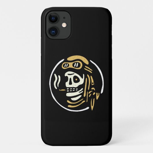 ヴィンテージバイクもしくは自転車に乗る人幽霊パイロットハロウィーンギフトおもしろい Case-Mate iPhoneケース (裏面)