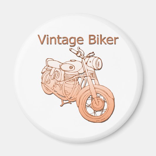 ヴィンテージバイクもしくは自転車に乗る人 マグネット (正面)