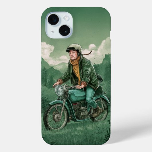 ヴィンテージバイクもしくは自転車に乗る人 Case-Mate iPhoneケース (裏面)