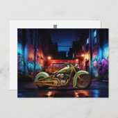 ヴィンテージバイクアラグラフィティポストカード ポストカード (正面/裏面)