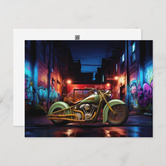 ヴィンテージバイクアラグラフィティポストカード ポストカード (正面/裏面)