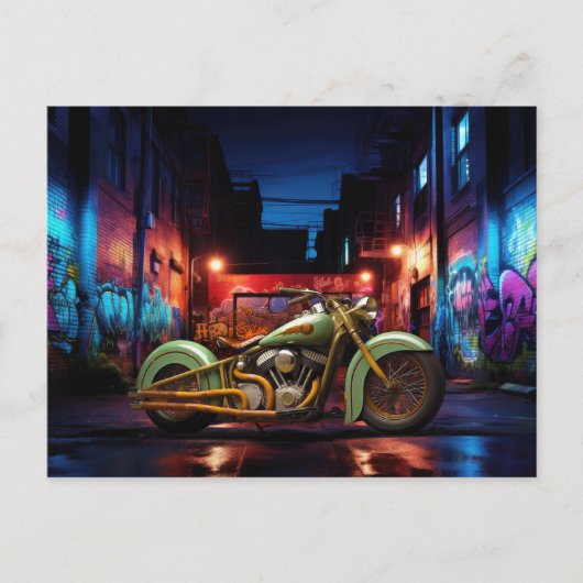 ヴィンテージバイクアラグラフィティポストカード ポストカード (正面)