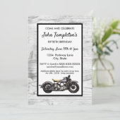 ヴィンテージバイクアンティークバースデーパーティーメンズ 招待状 (スタンド正面)