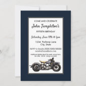 ヴィンテージバイクアンティークバースデーパーティーメンズ 招待状 (正面)