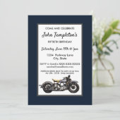 ヴィンテージバイクアンティークバースデーパーティーメンズ 招待状 (スタンド正面)