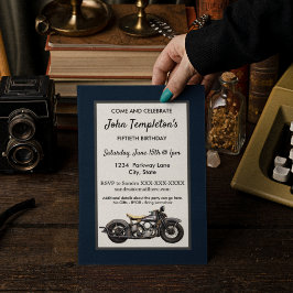 ヴィンテージバイクアンティークバースデーパーティーメンズ 招待状