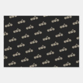 ヴィンテージバイクオンブラック ラッピングペーパーシート (正面)