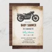 ヴィンテージバイクシャワー誕生日の招待 招待状 (正面/裏面)