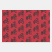 ヴィンテージバイクスケッチの背景 ラッピングペーパーシート (正面2)