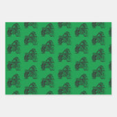 ヴィンテージバイクスケッチの背景 ラッピングペーパーシート (正面)