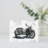ヴィンテージバイクスケッチ ポストカード (スタンド正面)