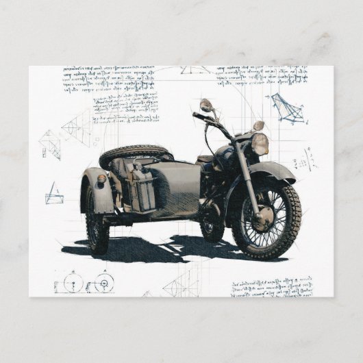 ヴィンテージバイクスケッチ ポストカード (正面)
