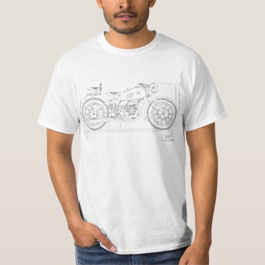 ヴィンテージバイクデザインTシャツ Tシャツ (正面)