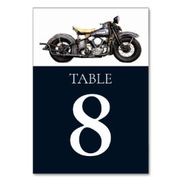 ヴィンテージバイクネイビーモダン結婚ズ テーブルナンバー