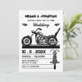 ヴィンテージバイクバイクもしくは自転車に乗る人結婚ズ 招待状 (スタンド正面)