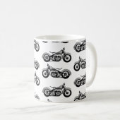 ヴィンテージバイクパターン コーヒーマグカップ (正面右)