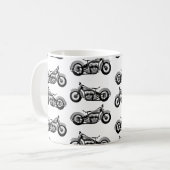 ヴィンテージバイクパターン コーヒーマグカップ (正面左)