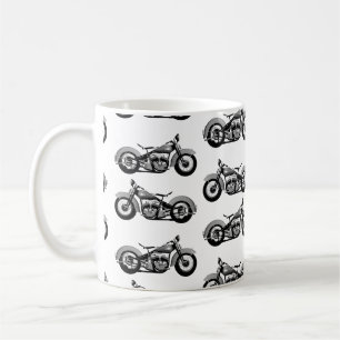 ヴィンテージバイクパターン コーヒーマグカップ