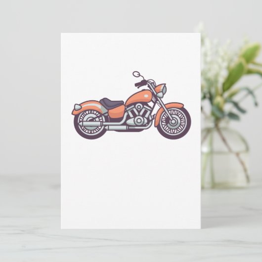 ヴィンテージバイクレトロバイクバイクもしくは自転車に乗る人バイクギフト サンキューカード (スタンド正面)