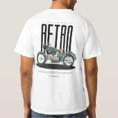 ヴィンテージバイクレトロTシャツ Tシャツ (裏面)