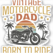 ヴィンテージバイク生まれのパパ シール (正面)