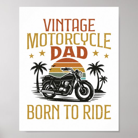 ヴィンテージバイク生まれのパパ ポスター (正面)