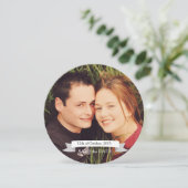 ヴィンテージバイク結婚サイクリストのテーマ日付を保存 セーブザデート (スタンド正面)