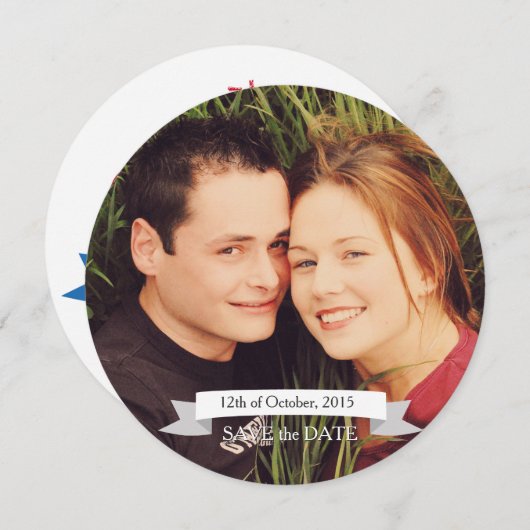 ヴィンテージバイク結婚サイクリストのテーマ日付を保存 セーブザデート (正面/裏面)