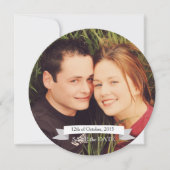 ヴィンテージバイク結婚サイクリストのテーマ日付を保存 セーブザデート (正面)