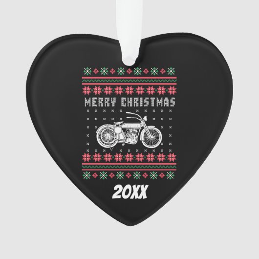 ヴィンテージバイク醜いクリスマスセーター オーナメント (正面)