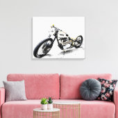 ヴィンテージバイク キャンバスプリント (インサイチュ (リビング))