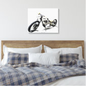 ヴィンテージバイク キャンバスプリント (インサイチュ (寝室))