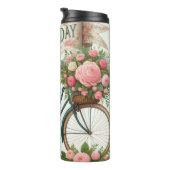 ヴィンテージバイク:バラ、母の日チャーム タンブラー (回転右)